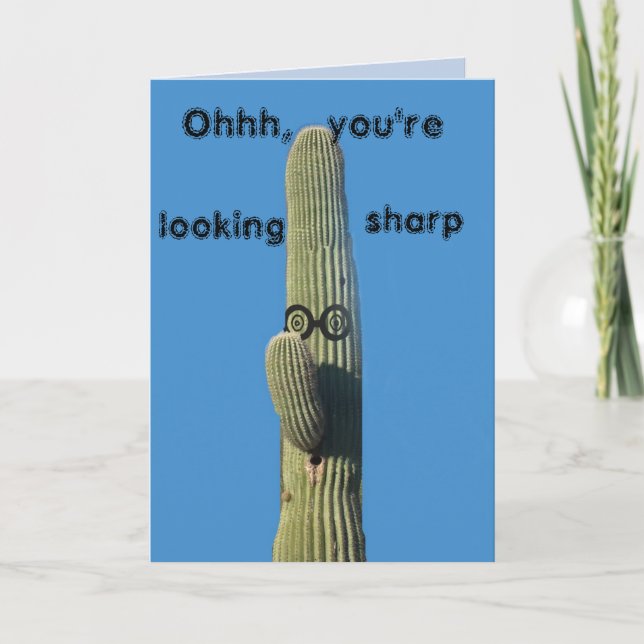 Carte Amusant Anniversaire Southwest Saguaro Cactus (Devant)