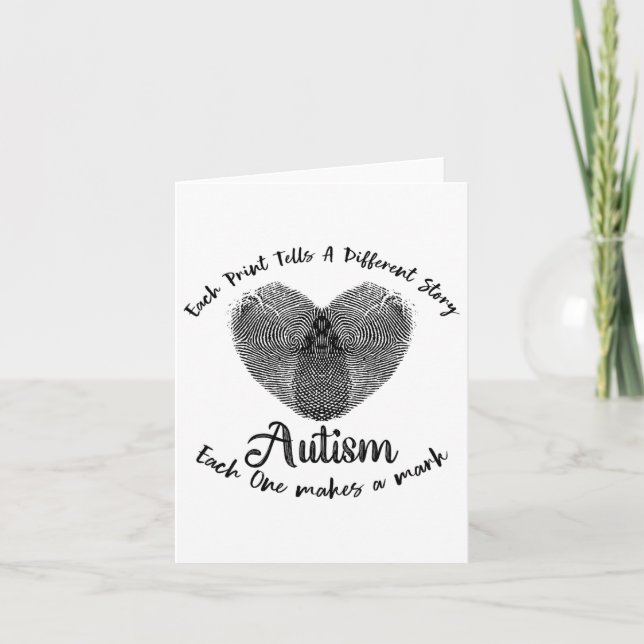 Carte Amusant Autisme D'Empreinte Chaque Impression Dit  (Devant)