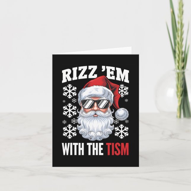 Carte Amusant Autisme Rizz Em Avec Tism Père Noël Noël (Devant)