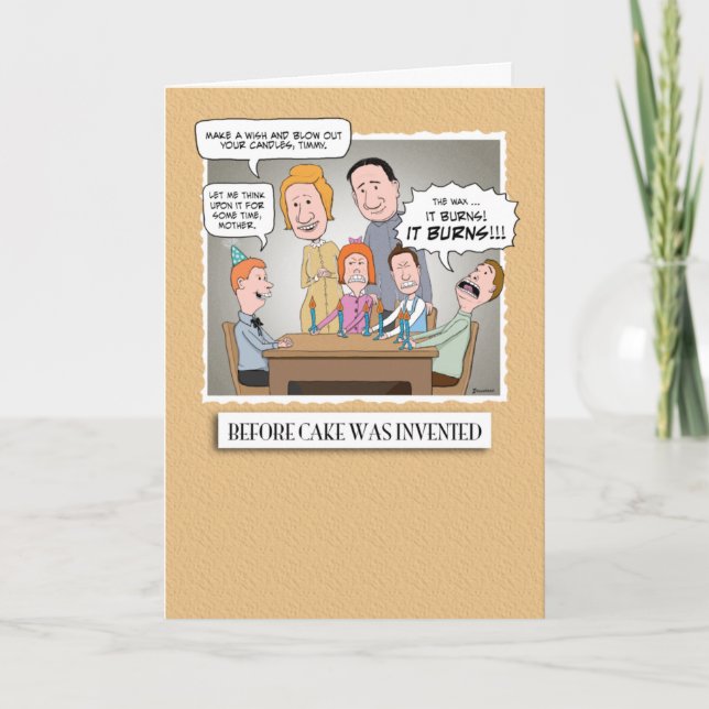 Carte Amusant Avant L'Invasion Du Gâteau Anniversaire (Devant)