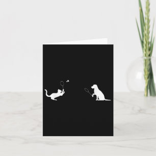 Carte Amusant Badminton Chat Et Chien Design Vêtement Ki