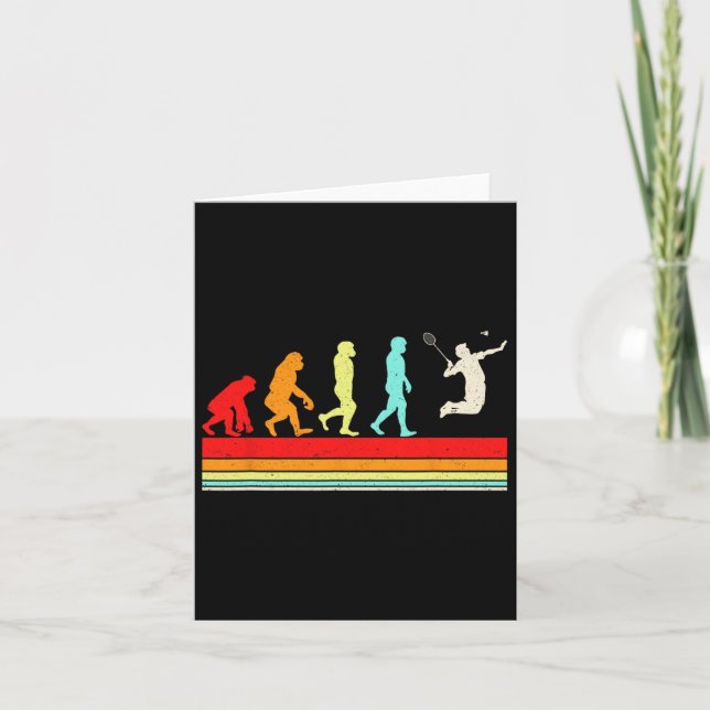 Carte Amusant Badminton Evolution Retro Design Vintage P (Devant)
