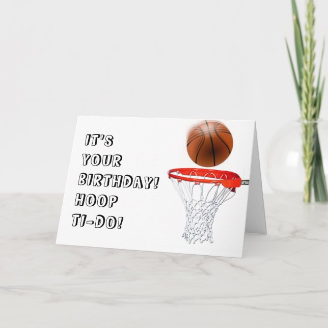 Carte Amusant Basketball Anniversaire (Devant)