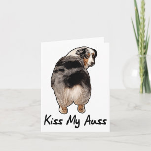 Carte Amusant Berger Australien Miniature Kiss My Auss M