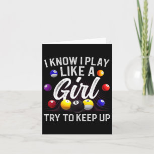 Carte Amusant Billard Conception Pour Femmes Filles Pool