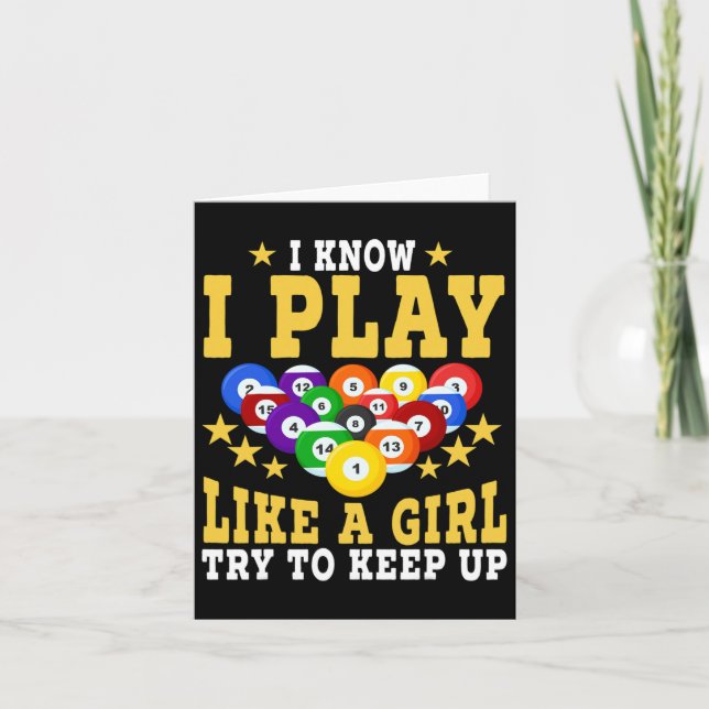 Carte Amusant Billard Design Pour Filles Femmes Billard  (Devant)