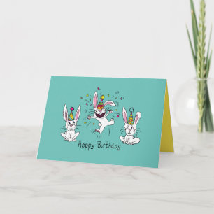 Carte Amusant Bunny Joyeux Anniversaire mignon Enfants R
