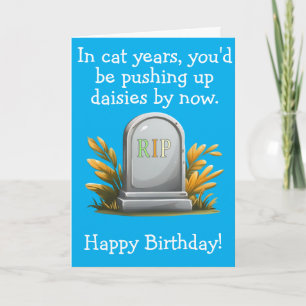 Carte Amusant Chat Anniversaire Cadeau Humour foncé thèm