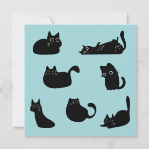Carte Amusant Chats Noirs Anniversaire
