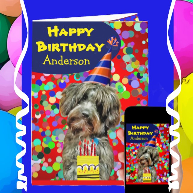 Carte Amusant Chien de Poodle Aussie Joyeux Anniversaire (Créateur téléchargé)