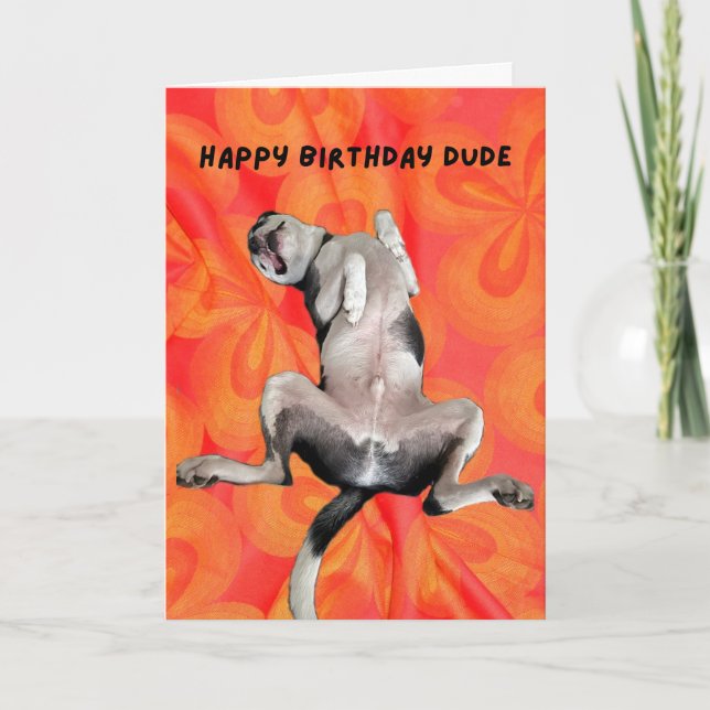 Carte Amusant chien fête animal heureux anniversaire (Devant)