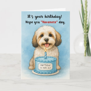 Carte Amusant Chien Havanais Anniversaire avec un nom pe