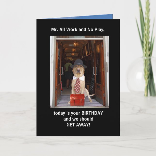 Carte Amusant chien / Mari de laboratoire Anniversaire (Devant)