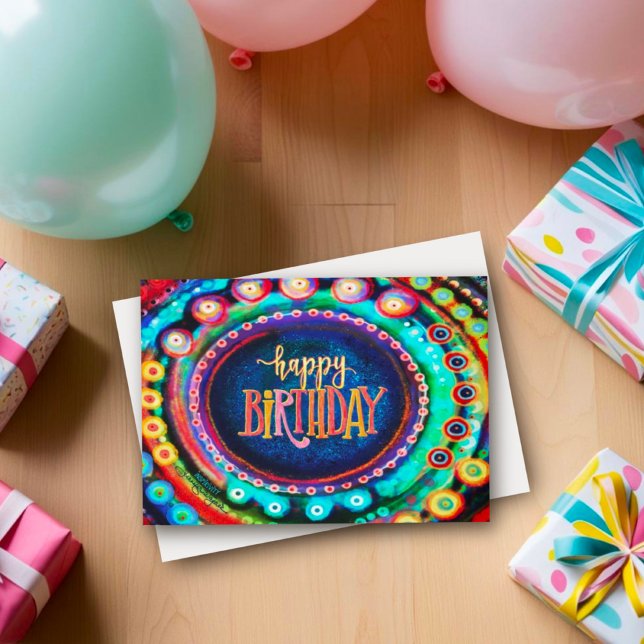 Carte Amusant Coloré Anniversaire Joyeux Fun Moderne (Créateur téléchargé)