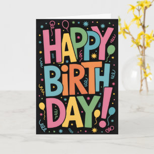 Carte Amusant coloré Joyeux anniversaire