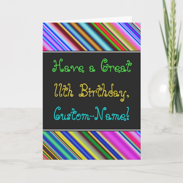 Carte Amusant, coloré, Whimsical 11th Birthday Card (Devant)