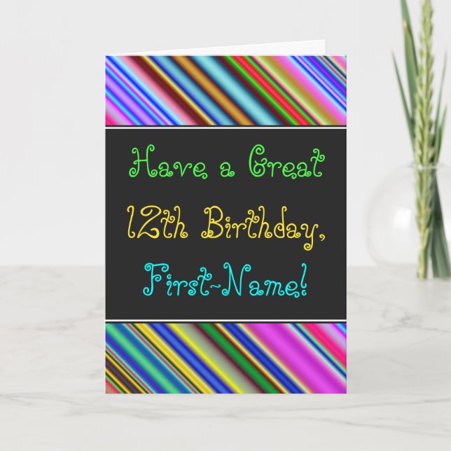Carte Amusant, coloré, Whimsical 12th Birthday Card (Devant)