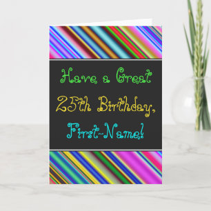 Carte Amusant, coloré, Whimsical 25th Birthday Card