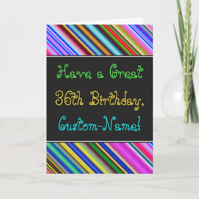 Carte Amusant, coloré, Whimsical 36th Birthday Card (Devant)