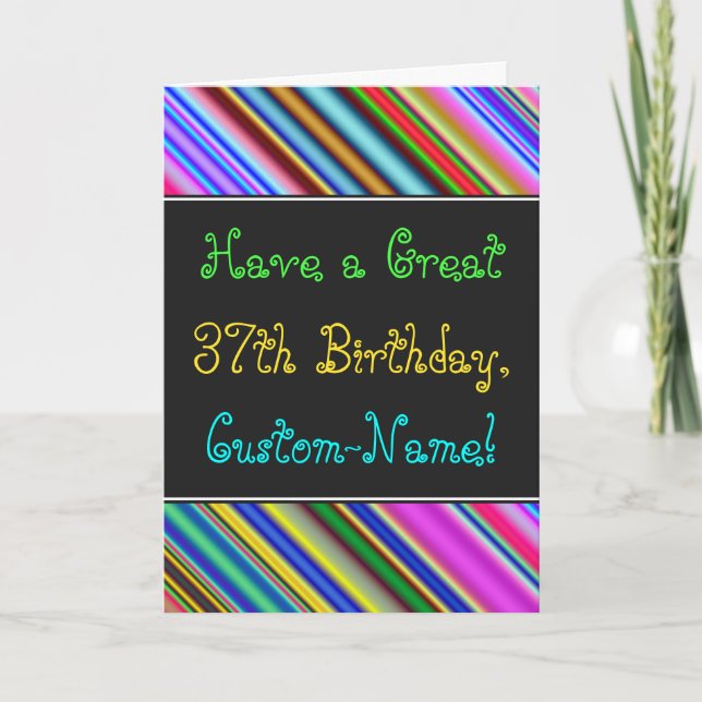 Carte Amusant, coloré, Whimsical 37th Birthday Card (Devant)