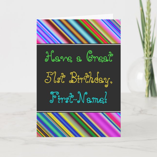 Carte Amusant, coloré, Whimsical 51st Birthday Card (Devant)
