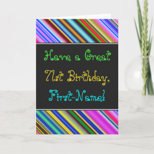 Carte Amusant, coloré, Whimsical 71st Birthday Card