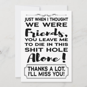 Carte Amusant Coworker Quitte Adieu Adieu Partir