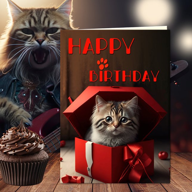 Carte Amusant Crazy Cat Lady Anniversaire (Funny cat greeting card featuring a crazy cat lady starter kit, with different cats)