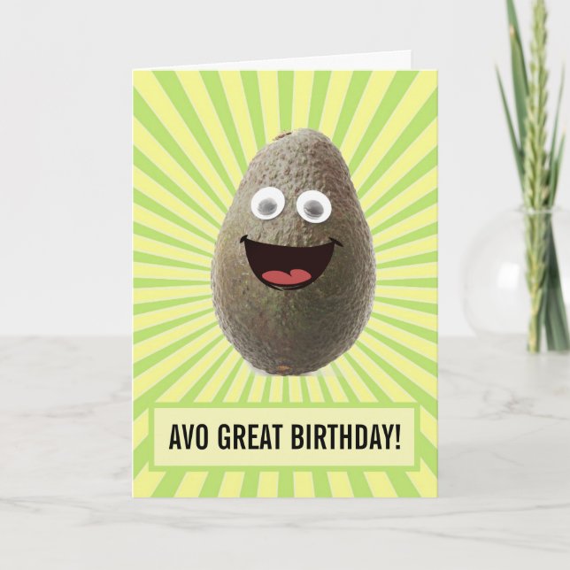 Carte Amusant Cute Avocado Avoir Un Grand Anniversaire (Devant)