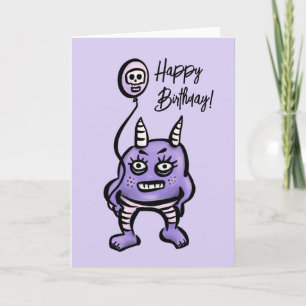 Carte Amusant démon violet mignon Pastel Whimsigoth Anni