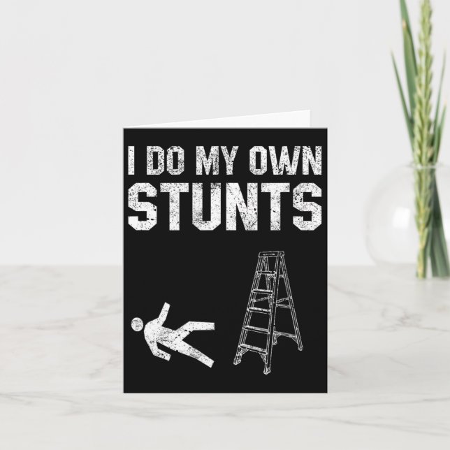 Carte Amusant Échelle Chute Cadeau Broken Oone Main Se B (Devant)