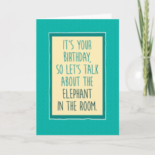 Carte Amusant éléphant dans la chambre Anniversaire