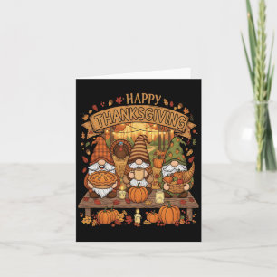Carte Amusant Escouade Gnome De Thanksgiving Avec Automn