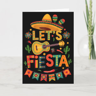 Carte Amusant Faisons la Fête Chapeau Drôle Guitare Fête