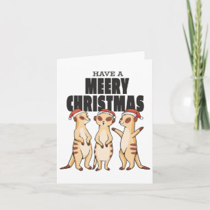 Carte Amusant Famille De Noël Qui Correspond Meerkat Ont