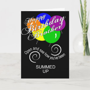 Carte Amusant frère joyeux souhait d'anniversaire