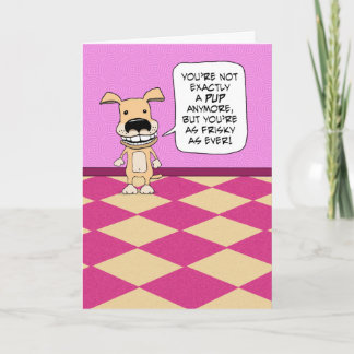 Carte Amusant Frisky Puppy Anniversaire