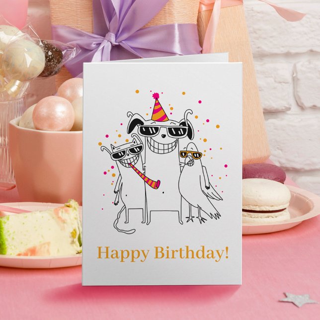 Carte Amusant Fun Funny Party Animaux de compagnie migno (Créateur téléchargé)