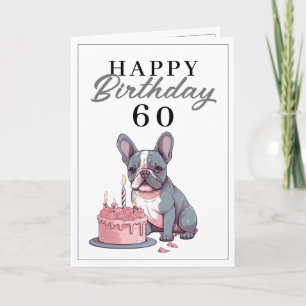 Carte Amusant Gris et Blanc Chien à Balle Mardi