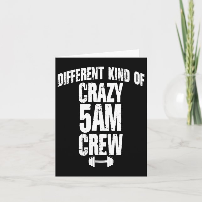 Carte Amusant Gym Lover entraînement Squad 5am Crew Exer (Devant)