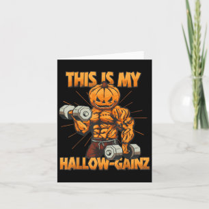 Carte Amusant Halloween Gym Hallow-gainz Citrouille entr