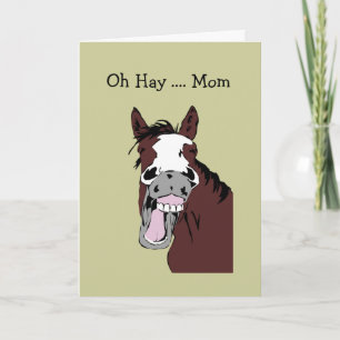 Carte Amusant Humour de Cheval de Fête des Mères