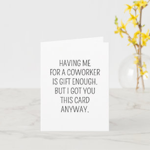 Carte Amusant Humour de collègue de travail d'anniversai