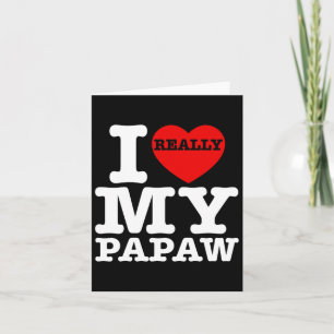 Carte Amusant J'Aime Mon Papaw I Heart My Papaw Grand-pa