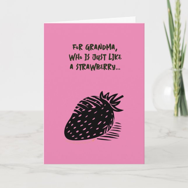 Carte Amusant jeu de fraises Anniversaire pour grand-mèr (Devant)