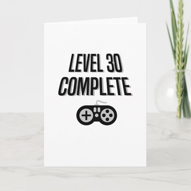 Carte Amusant Joueur 30e Anniversaire Niveau 30 Complet (Devant)