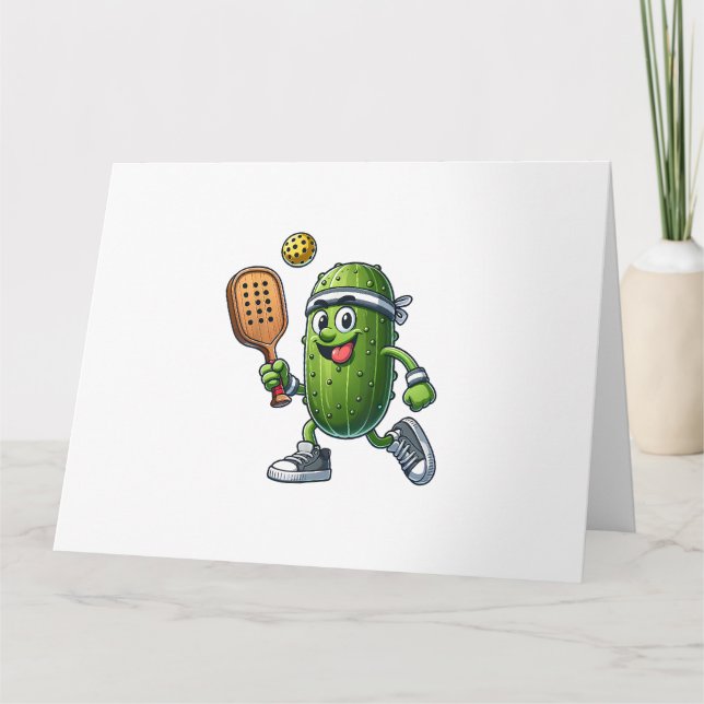 Carte Amusant joueur de pickleball Louveur de paddleball (Devant)