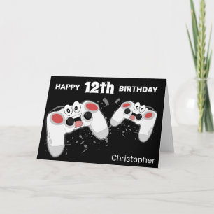 Carte Amusant joueur vidéo personnalisé   Âge   Annivers