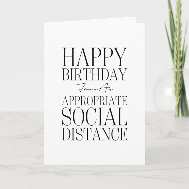 Carte Amusant Joyeux anniversaire Distance sociale Anniv (Devant)