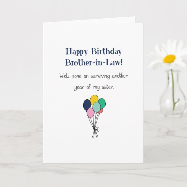 Carte Amusant Joyeux Anniversaire Frère En Droit Anniver (Petite plante)